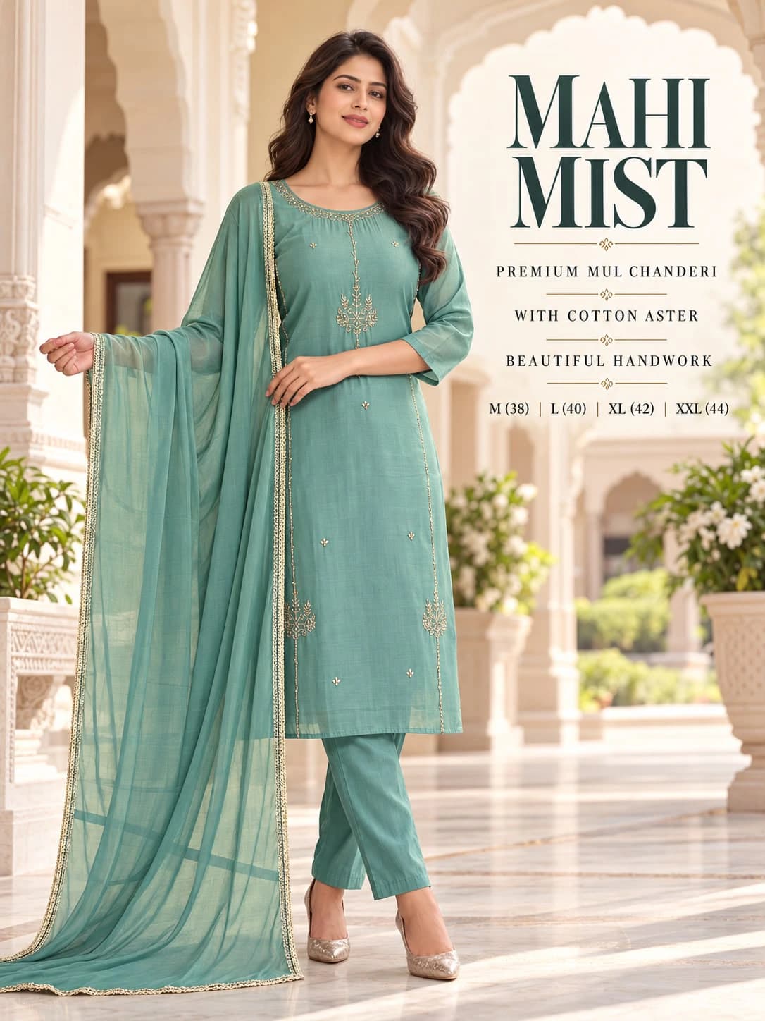 Chanderi Handwork Kurta Set