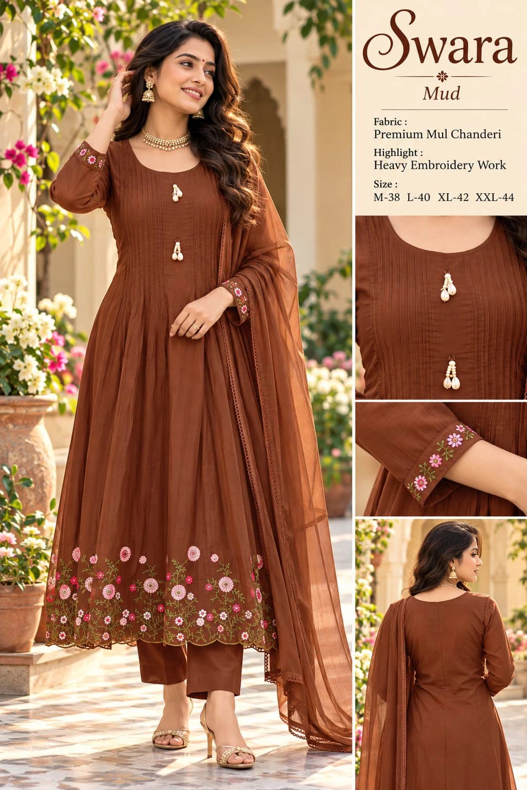 Mul Chanderi Kurta Set with Dupatta