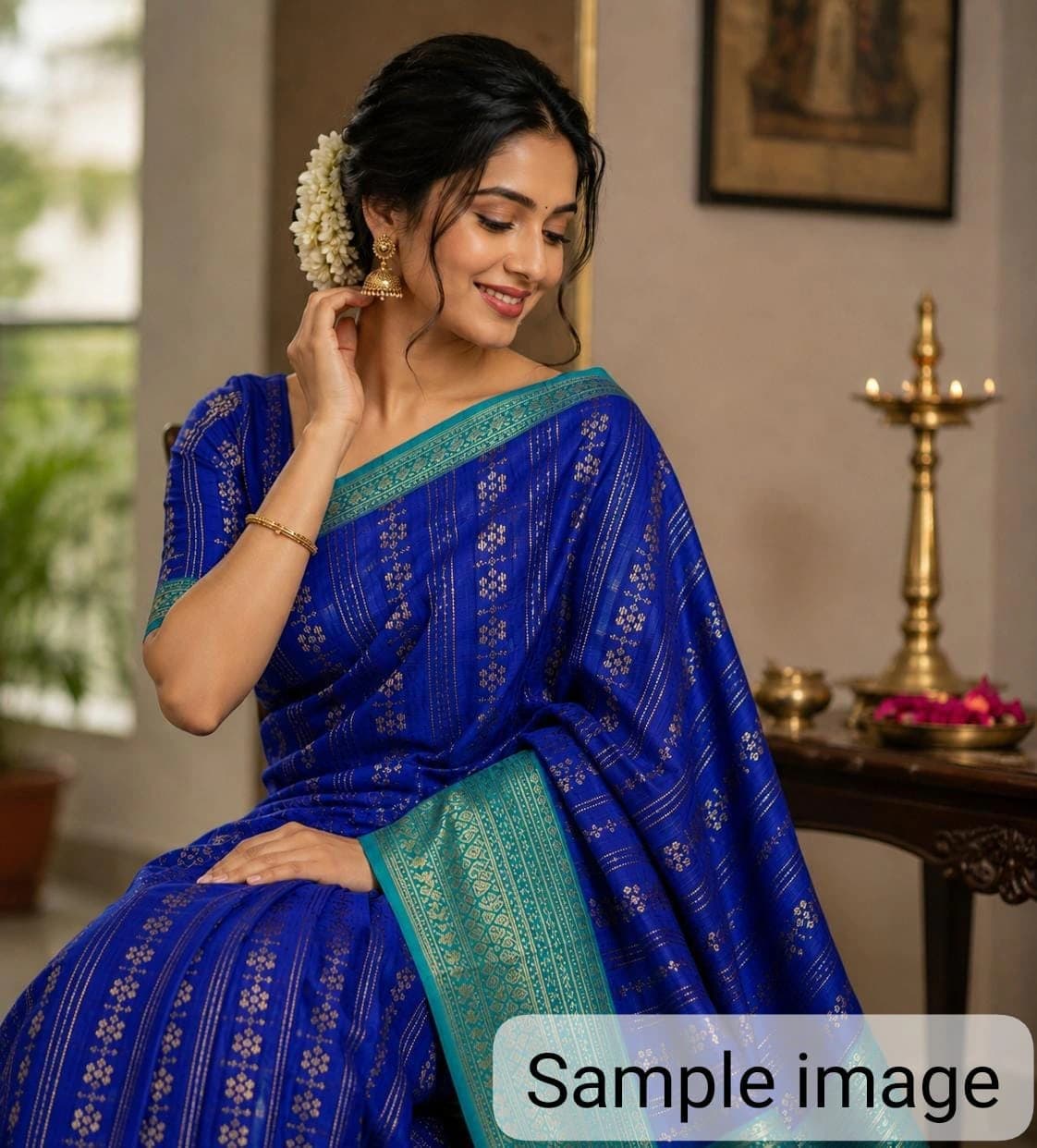 Foil Print Saree