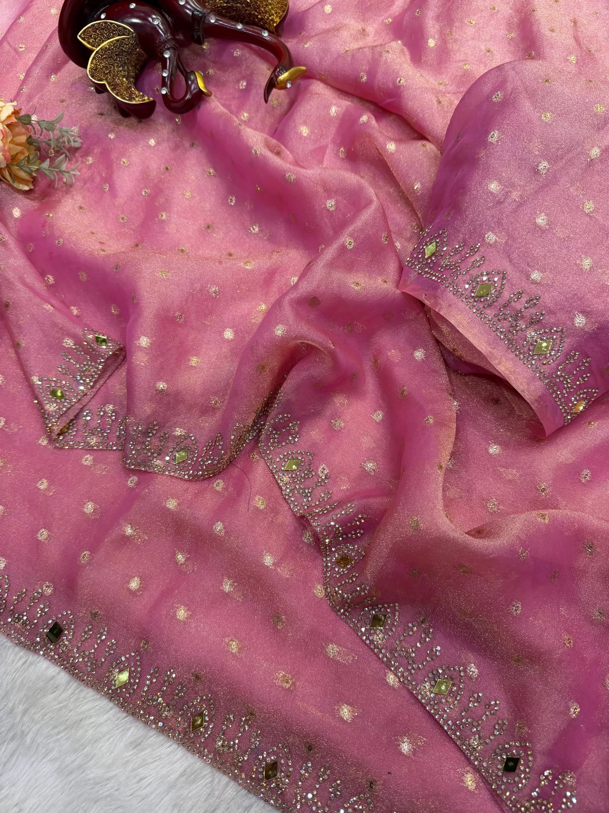 Moss Butti Saree