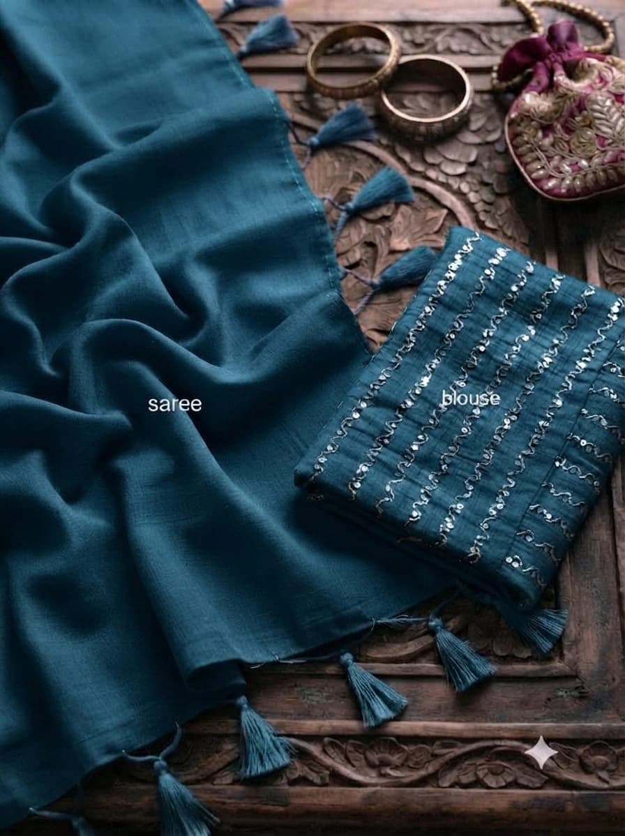 Elegant George Saree with Matching Blouse