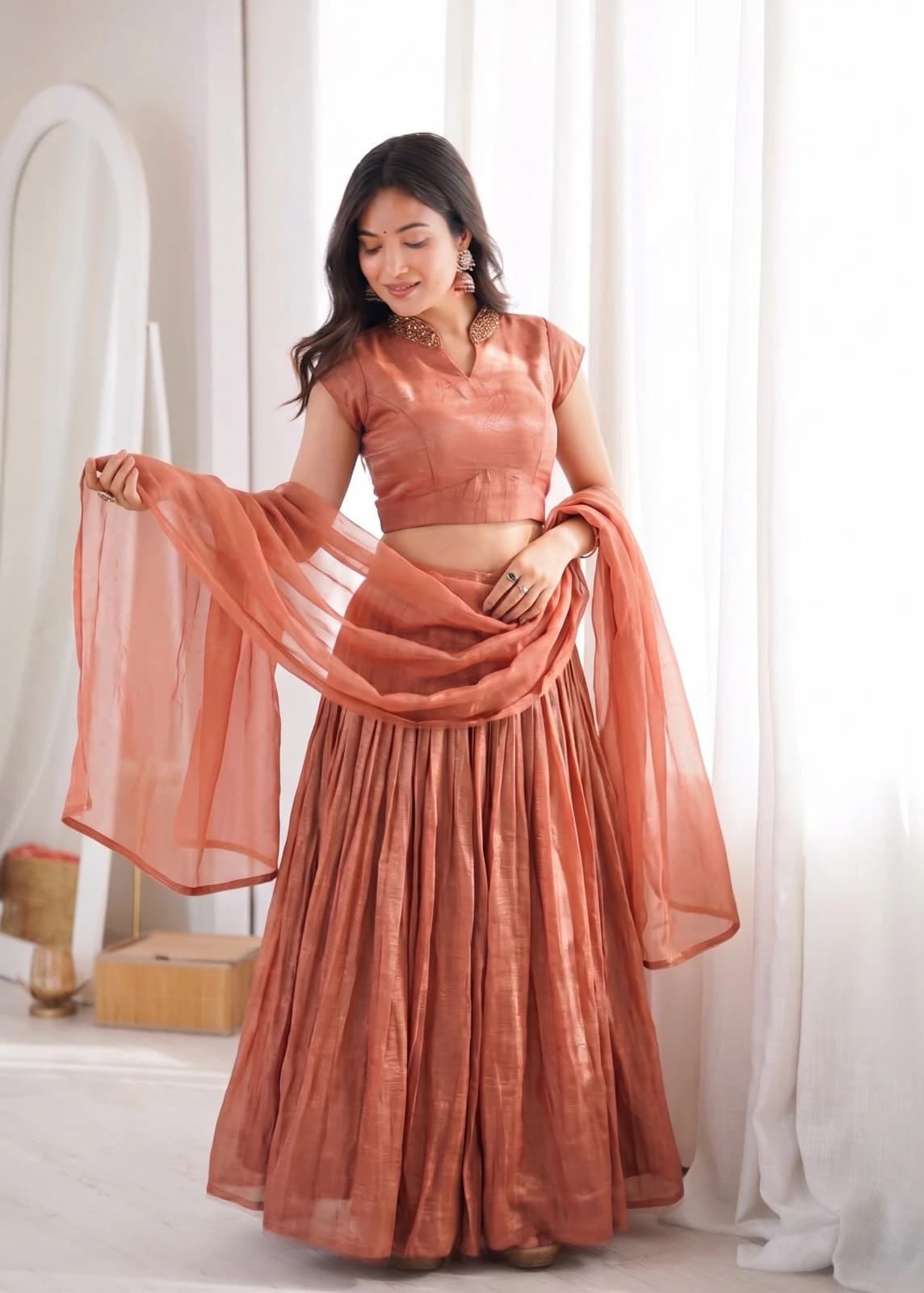 Crushed Silk Lehenga